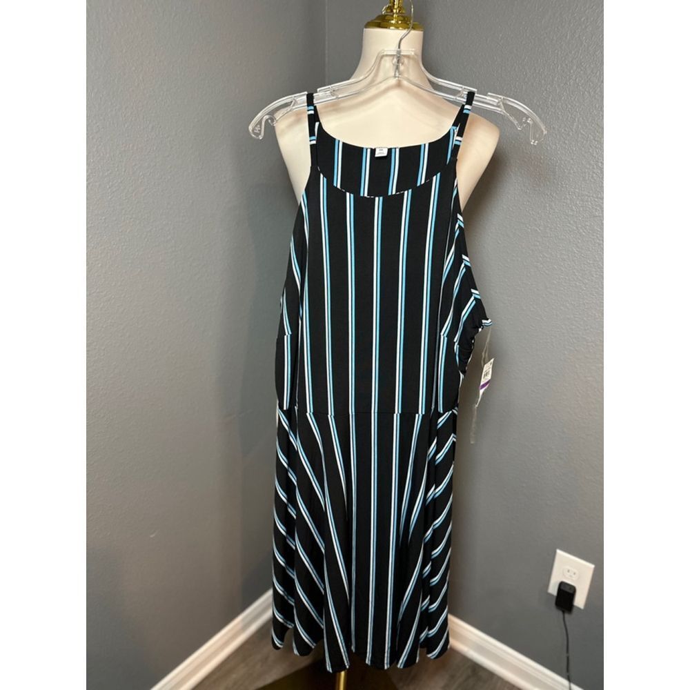 Women's Bar III Dress, XXL, Black & Blue‎ Striped - Picture 3 of 10